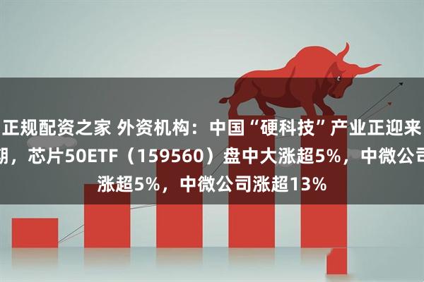 正规配资之家 外资机构：中国“硬科技”产业正迎来黄金发展期，芯片50ETF（159560）盘中大涨超5%，中微公司涨超13%