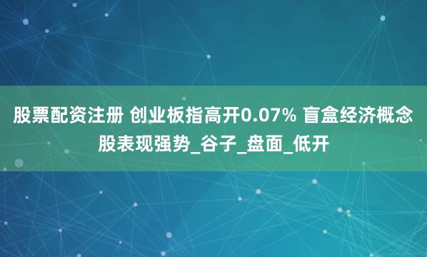 股票配资注册 创业板指高开0.07% 盲盒经济概念股表现强势_谷子_盘面_低开
